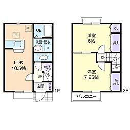 レフィナードB 2LDKの間取図画像