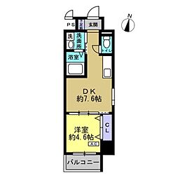 ルヴァンヴェール 1DKの間取図画像