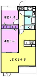 カシータ・ソル 2LDKの間取図画像