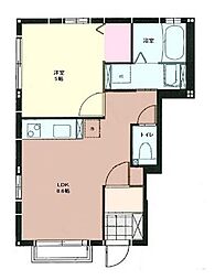 ルミエールA 1LDKの間取図画像