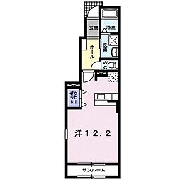 アタラクシア3B ワンルームの間取図画像