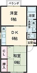 リストワール幸町A 2DKの間取図画像