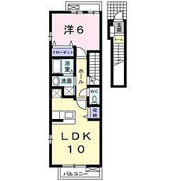 レインボースカイ 1LDKの間取図画像