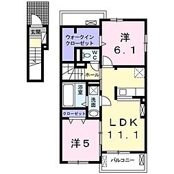 エアリーラブ 2LDKの間取図画像