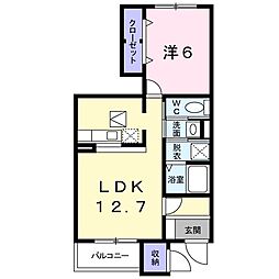 セレノ新白河2 1LDKの間取図画像