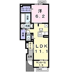 ル・ノン2 1LDKの間取図画像