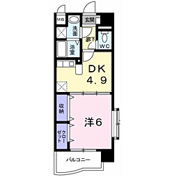レルベ保田窪 1DKの間取図画像