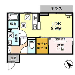 グレイスヴィラ 1LDKの間取図画像