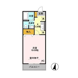ロイヤルパレス春日山 1Kの間取図画像