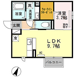 パインハウス4 1LDKの間取図画像
