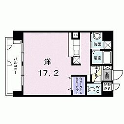 ラ・ペジーブル新町 ワンルームの間取図画像
