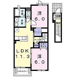 メイフィールド 2LDKの間取図画像