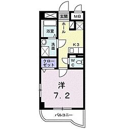 エレガンスガーデン 1Kの間取図画像