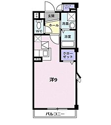 パレ・ニューみやの ワンルームの間取図画像