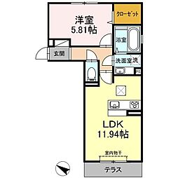 Full　Bliss　/Into　Bliss　Into　Bliss（イントブリス） 1階1LDKの間取り