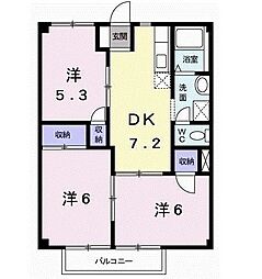 グリーンハイツK 3DKの間取図画像
