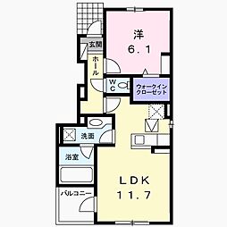 ローレルガーデン2 1LDKの間取図画像