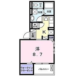 リヴェール雅 1Kの間取図画像