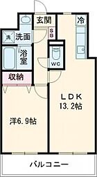 リバーサイド天神 1LDKの間取図画像