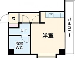 サンライフ花房 ワンルームの間取図画像
