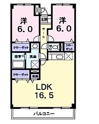 ラフィーネ南伊丹 2LDKの間取図画像
