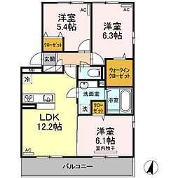 ウエストヴィレッジ3 3LDKの間取図画像