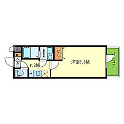 Y&Rinoレジデンス 1Kの間取図画像