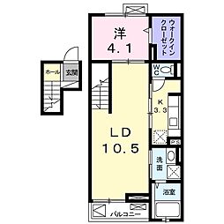 エリザベス 1LDKの間取図画像