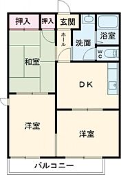 サンシャインハイム 3DKの間取図画像