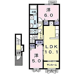 ファイン・フォルティス 2LDKの間取図画像