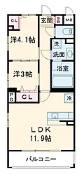 セレーナ 2LDKの間取図画像