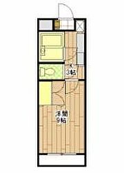 パストラーレ5 1Kの間取図画像