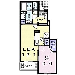 ブリザ2 1LDKの間取図画像
