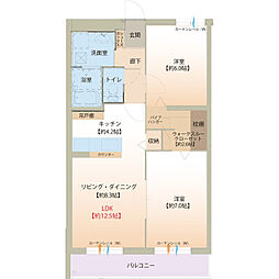 ハートフル043 2LDKの間取図画像