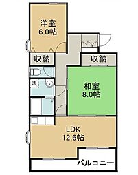 山建3 2LDKの間取図画像