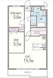 エクセルコート二色の浜 1SLDKの間取図画像