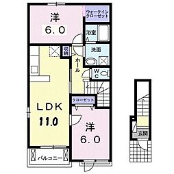 ルーエ・S 2LDKの間取図画像