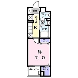 モデラート 1Kの間取図画像