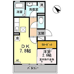 ATRIO 1DKの間取図画像