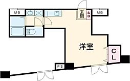 エスパシオデルコウベ ワンルームの間取図画像