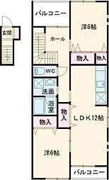 ハイステージFour 2LDKの間取図画像