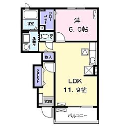 ひいらぎ館1 1LDKの間取図画像