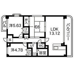 フィオーレ観月 5階3LDKの間取り