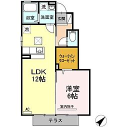 ボナール2 1LDKの間取図画像