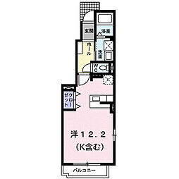 グランデK2C ワンルームの間取図画像