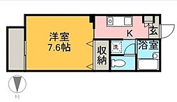 フォブールM 1Kの間取図画像