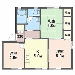 クリスタルハーモニーE 3Kの間取図画像