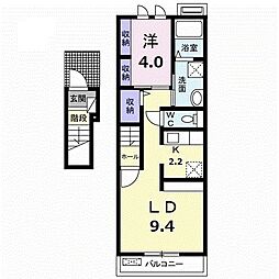 ベルメゾンB 1LDKの間取図画像