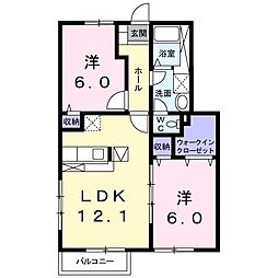 マンダリーナT・2A 2LDKの間取図画像