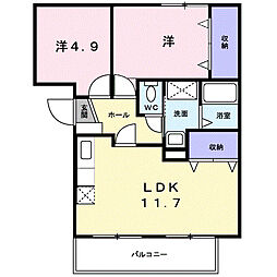 ビューパレスK2 2LDKの間取図画像